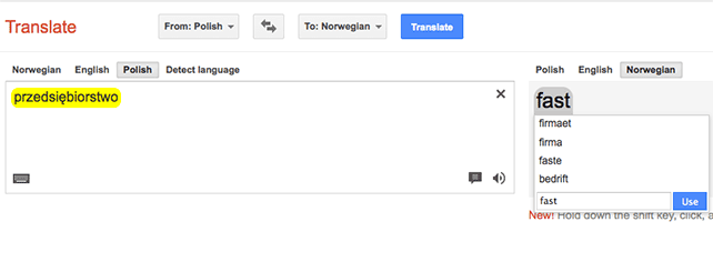 Jak używać Norwesko-polskiego słownika Google