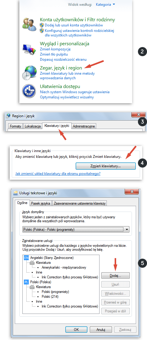 Norweska klawiatura na Windows 7