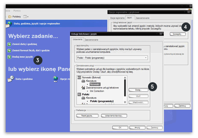 Norweska klawiatura na Windows XP