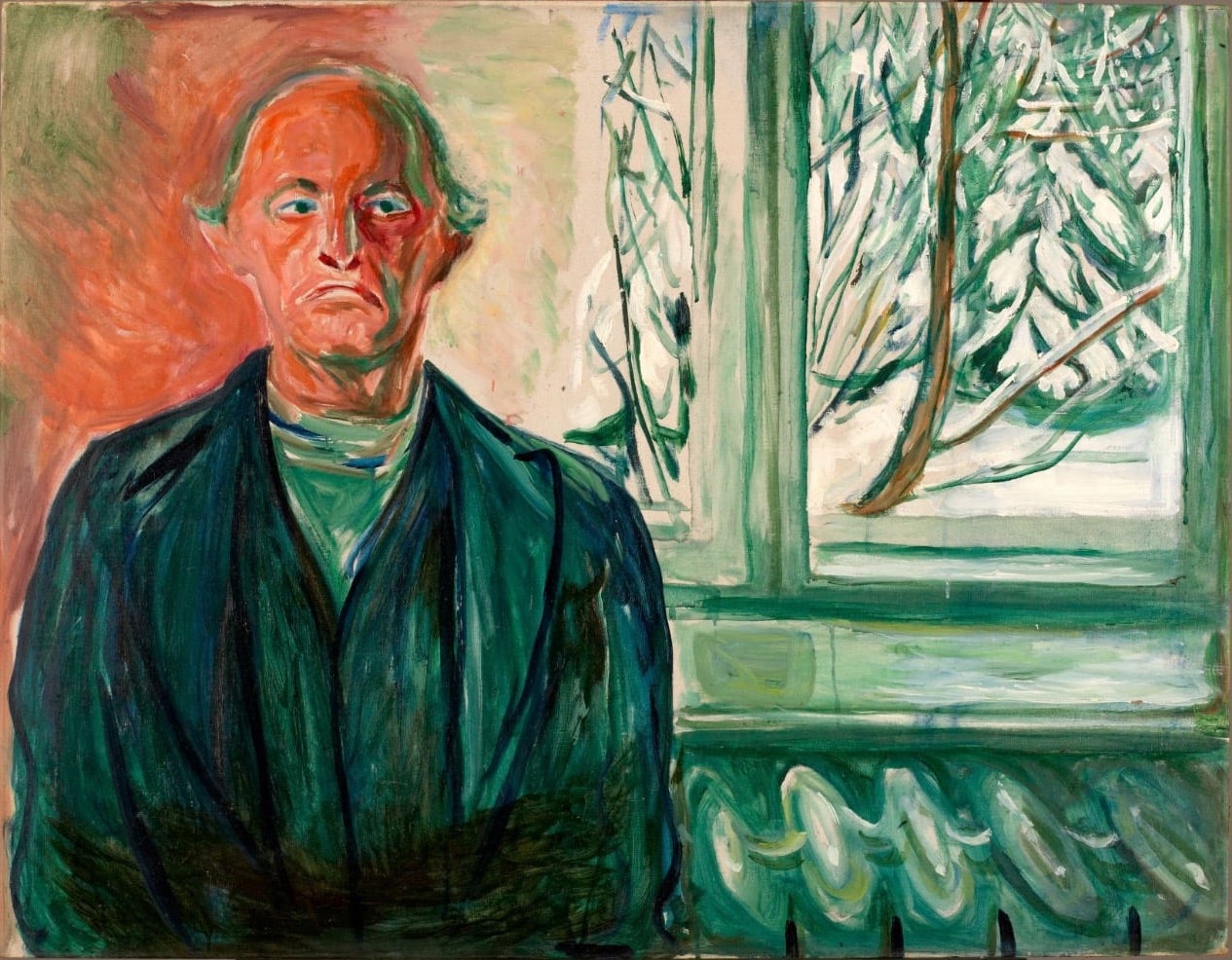 Selvportrett ved vinduet, Edvard Munch